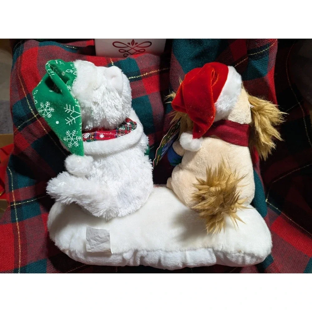 Christmas Singing Snow Pets Animated Musical Plush Dog‎ & Cat